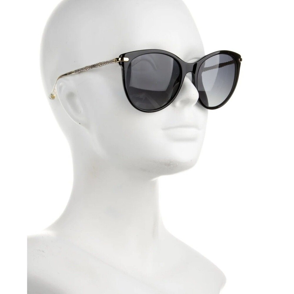 Gucci Crystal Bamboo Cat Eye Sunglasses Polarized Italy Black GG 3771